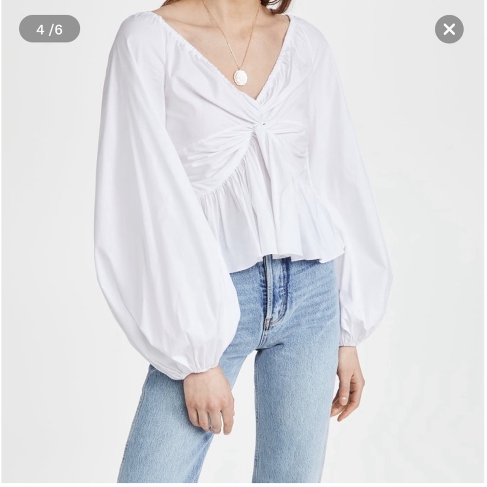 Caroline Constas Onira white crossover blouse xs